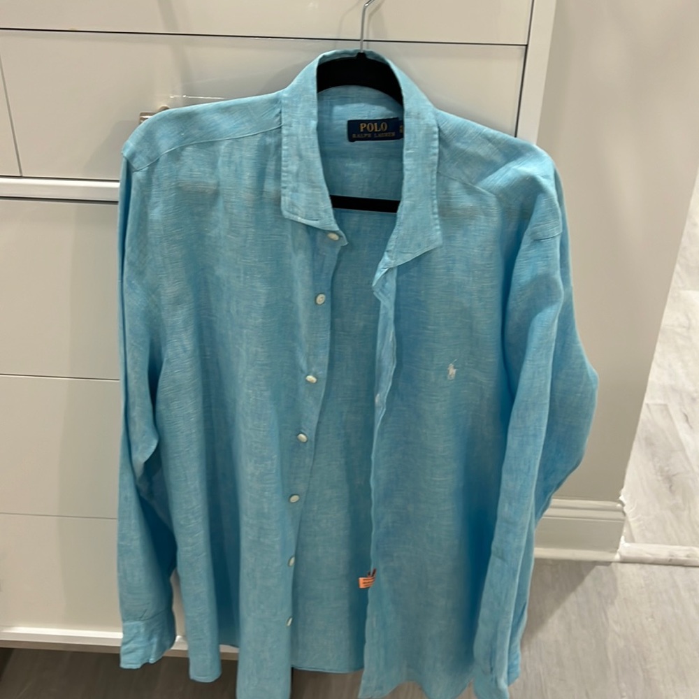Amazing linen poll by ralph lauren shirt